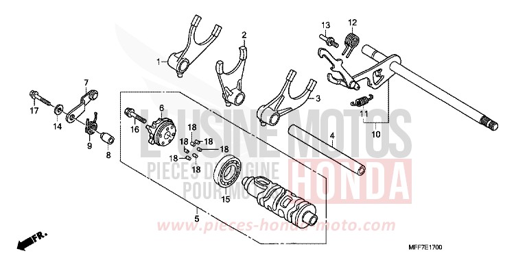 GEARSHIFT DRUM for TRANSALP ABS BARLEY YELLOW METALLIC (Y199) from 2009